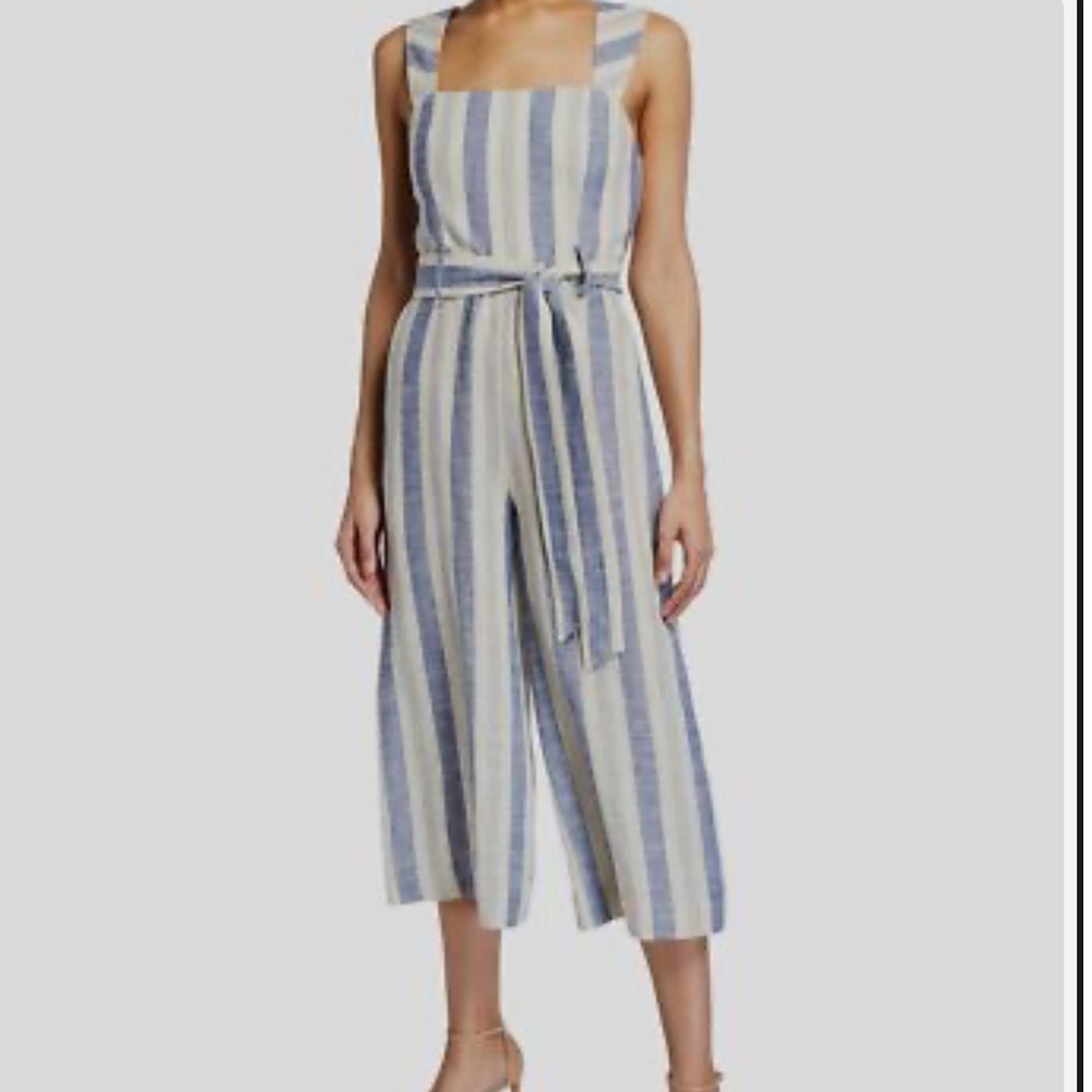 Alice + Olivia striped jumpsuit culottes NEW Size 6 Nautical stripes - Picture 2 of 16